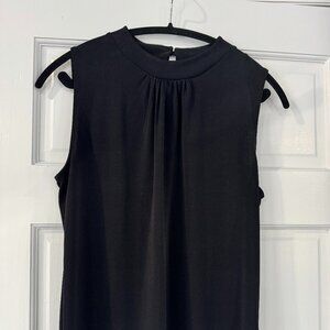 Banana Republic Factory Black Sleeveless Blouse | Mock Neck Work Top | Size S